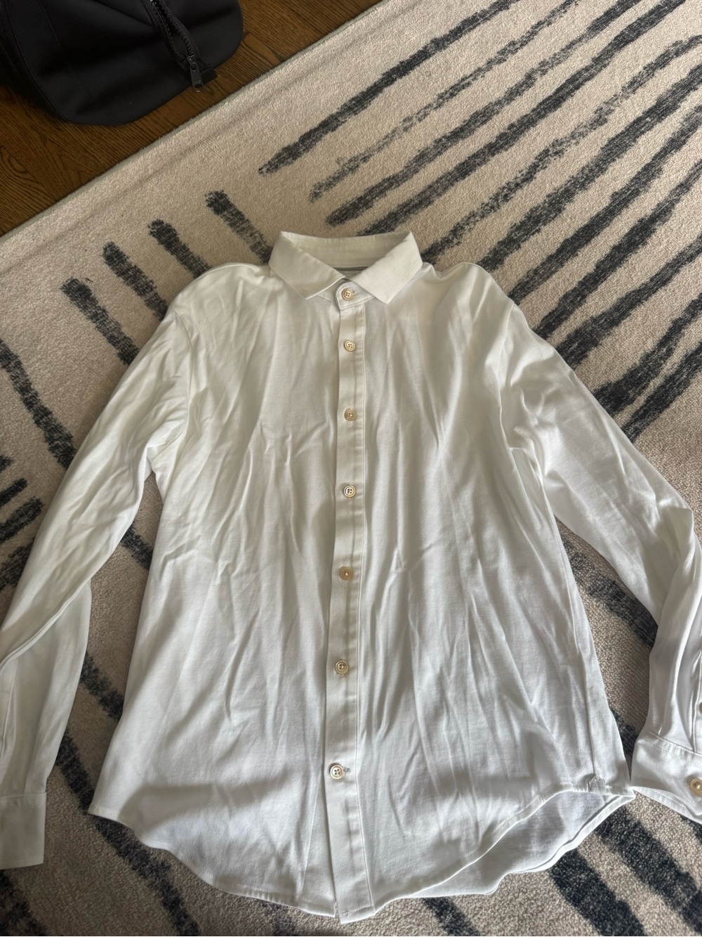 Eleventy White Long-Sleeve Button-Down Shirt
